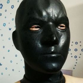 Men's Sexy Thickened Latex Mask (Option: Honeycomb eye black-Thickened version-L)
