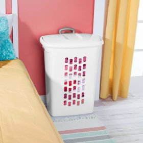 Wheeled Laundry Hamper Plastic, White, Set of 2 (Actual Color: White)