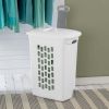 Wheeled Laundry Hamper Plastic, White, Set of 2