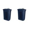 Wheeled Laundry Hamper Plastic, White, Set of 2